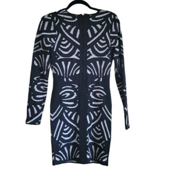 Parker Bodycon Stretch Knit Dress Metallic Dark Gray White Size Small - Picture 8 of 10